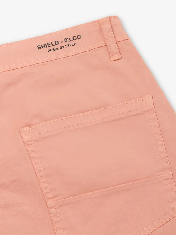 SHIELD peach cotton shorts for men