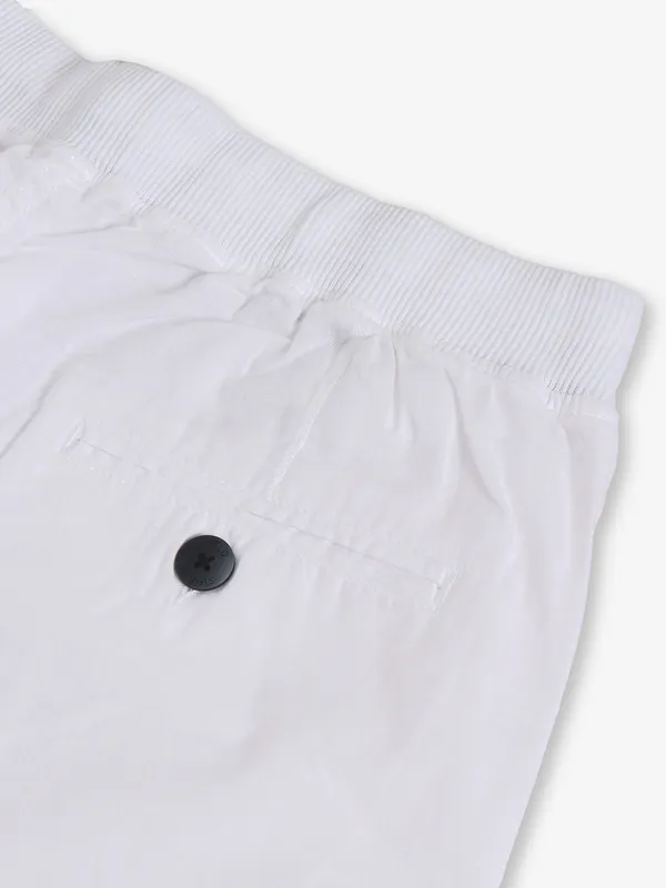 SHIELD solid white cotton shorts