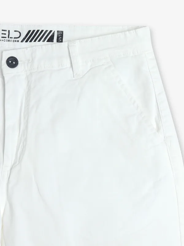 SHIELD white cotton shorts