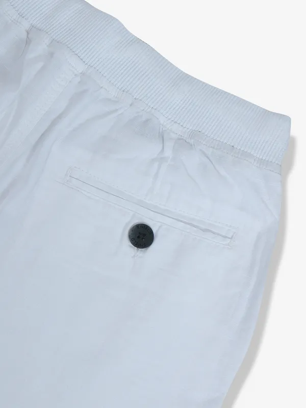 SHIELD white cotton solid track pant