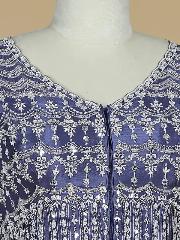 Silk blue lehenga choli for reception