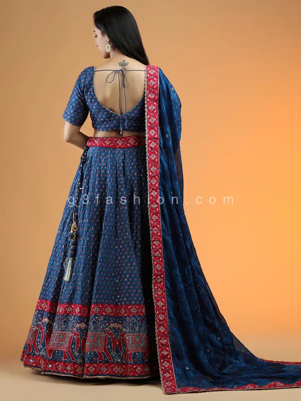 Silk lehenga choli for wedding events in blue