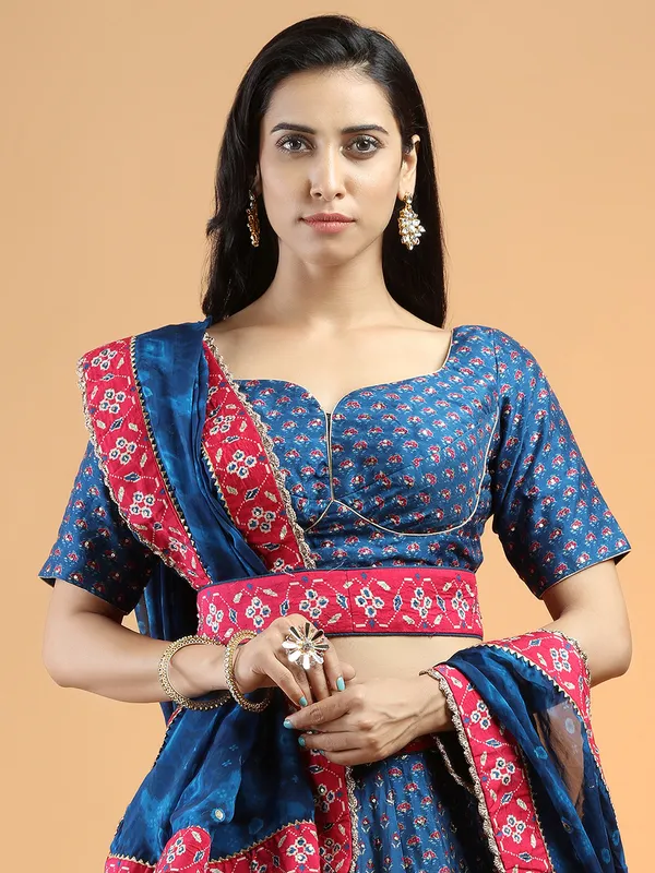 Silk lehenga choli for wedding events in blue