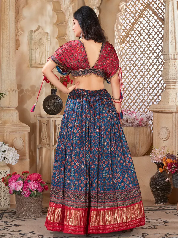 Silk lehenga choli for wedding in blue