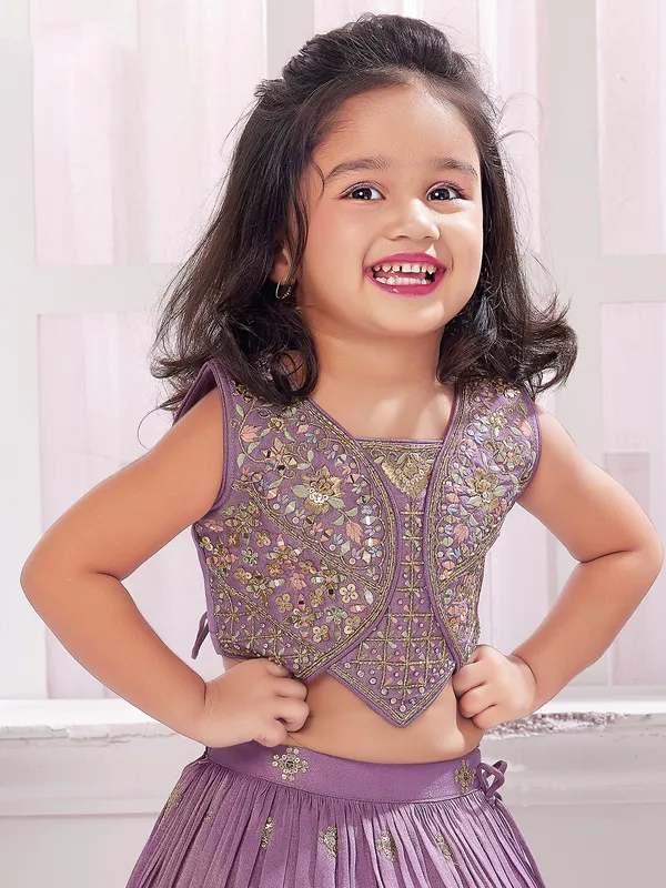 Silk lehenga choli in light purple