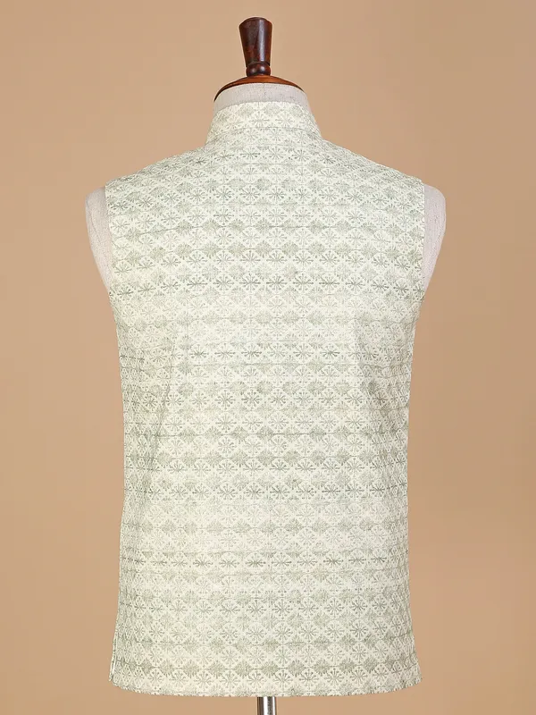 Silk light green rich waistcoat