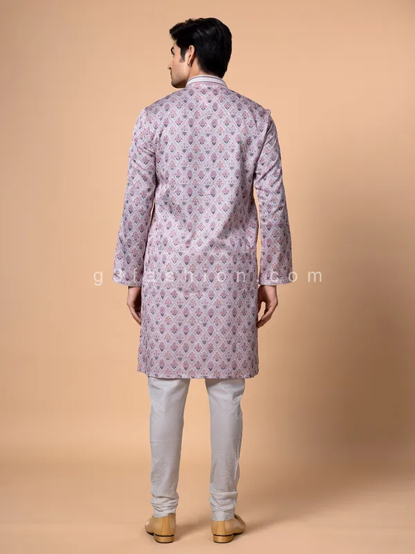 Silk peach festive wear  Men Kurta pajama