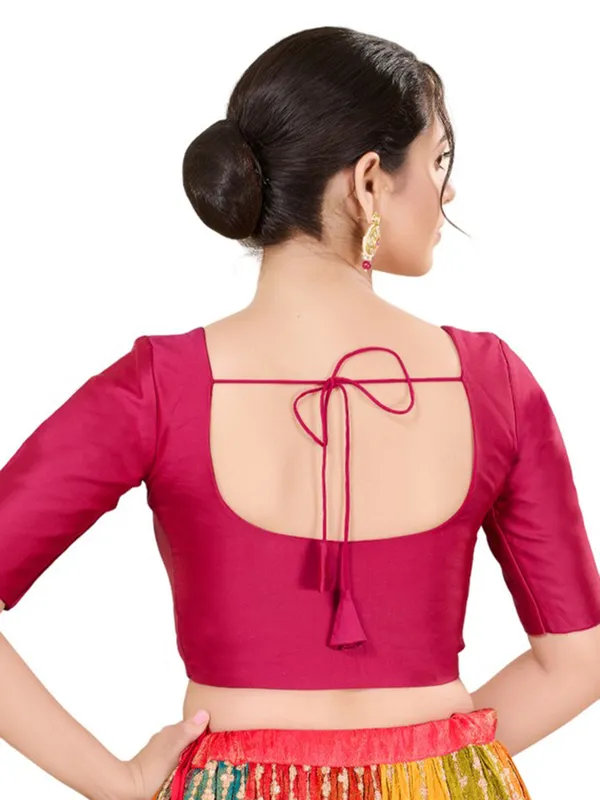 Silk pink readymade blouse
