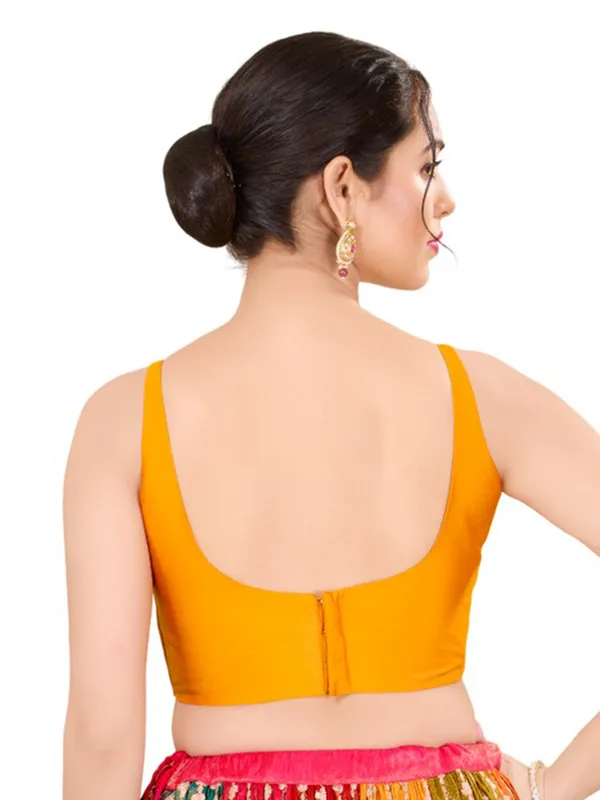 Silk ready made blouse in yellow