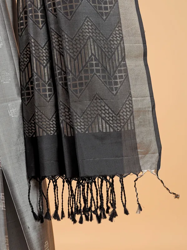Silk silver festive style saree