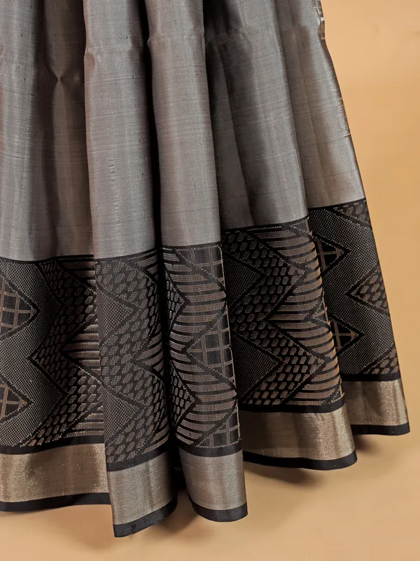 Silk silver festive style saree