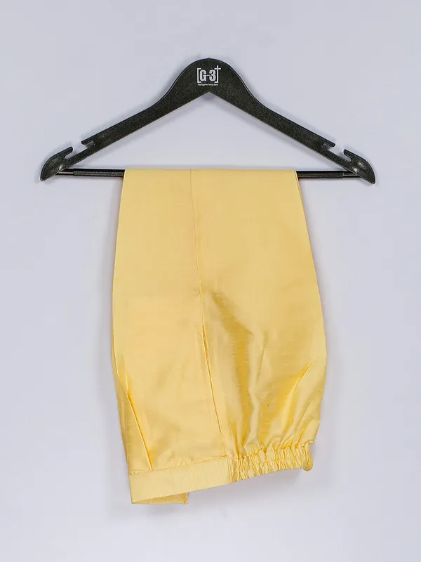 Silk wedding wear yellow waistcoat set