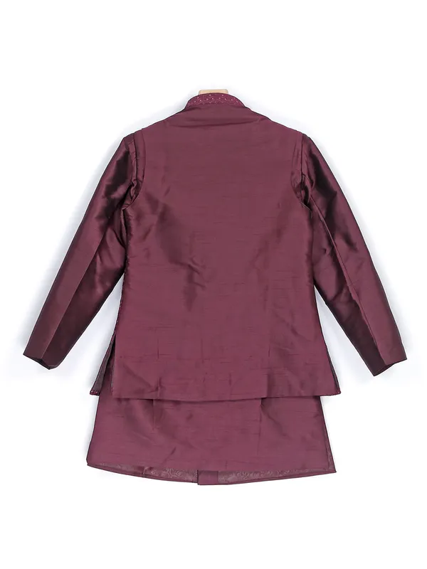 Silk wine wedding waistcoat set