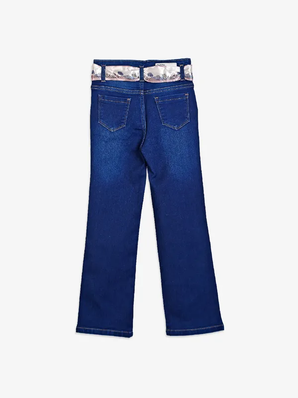 Silver Cross navy washed straight jeans