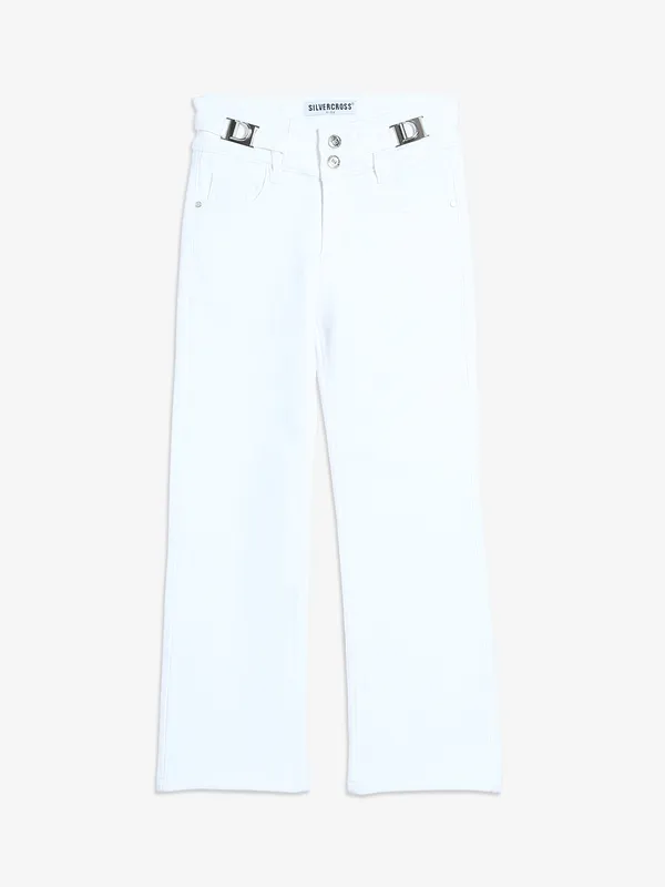 Silver Cross white solid jeans