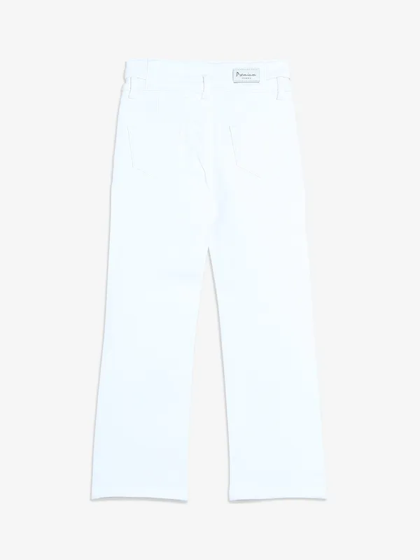 Silver Cross white solid jeans