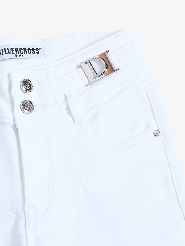 Silver Cross white solid jeans