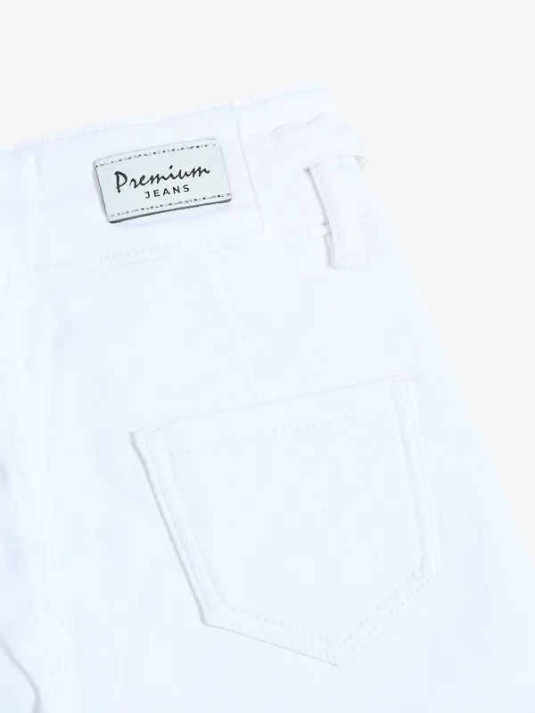 Silver Cross white solid jeans