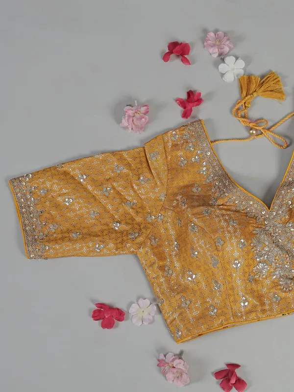 Sky blue and beige organza saree with zari work