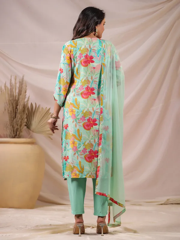 Sky blue breeze kurti set with dupatta