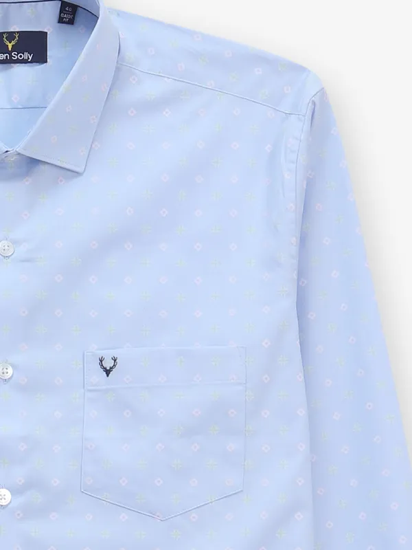 ALLEN SOLLY sky blue printed floral designed shirt for men
