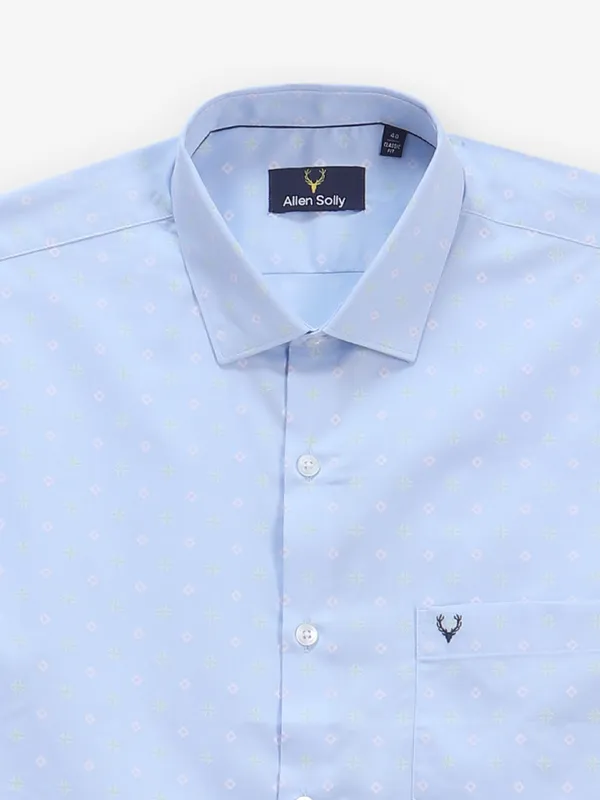 ALLEN SOLLY sky blue printed floral designed shirt for men