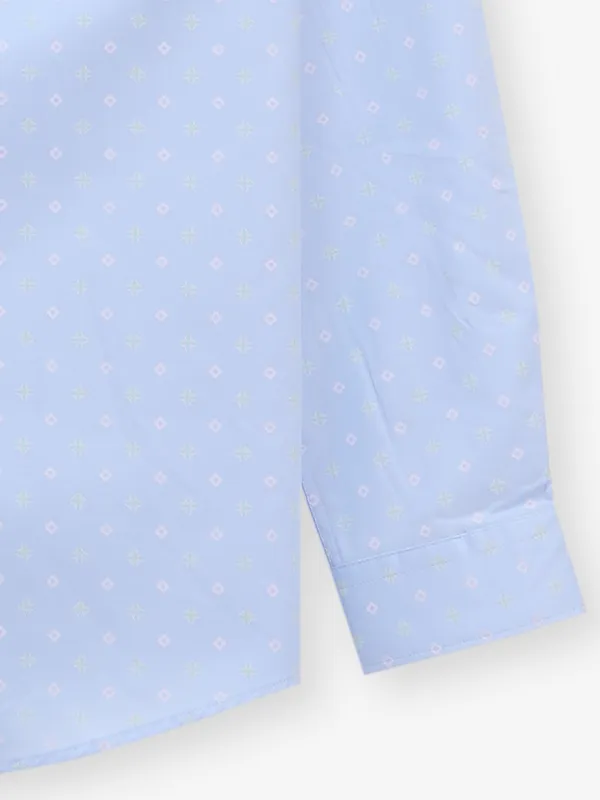 ALLEN SOLLY sky blue printed floral designed shirt for men