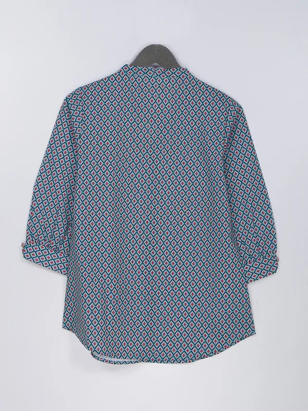 Sky blue rayon cotton top