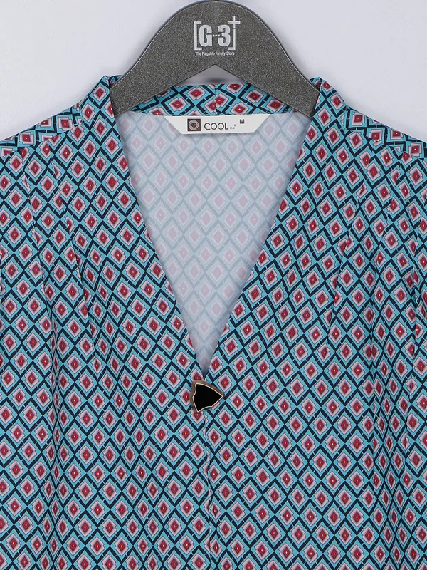 Sky blue rayon cotton top