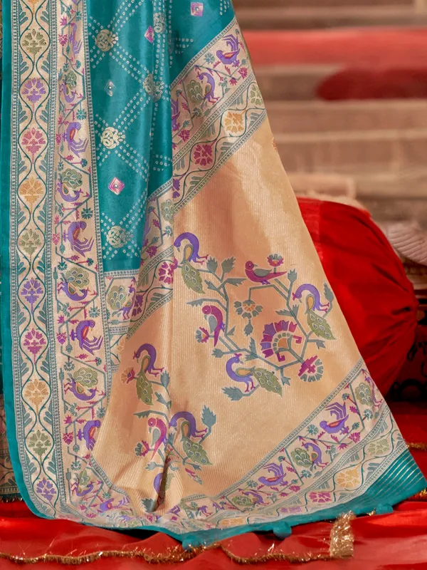 Sky blue silk saree with untstitched blouse
