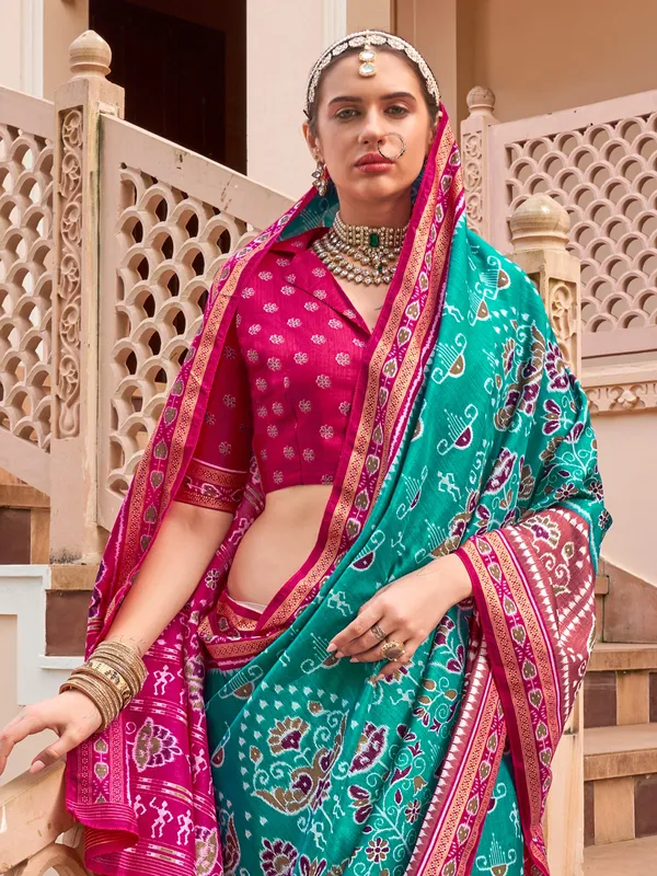 Sky blue silk wedding saree for women