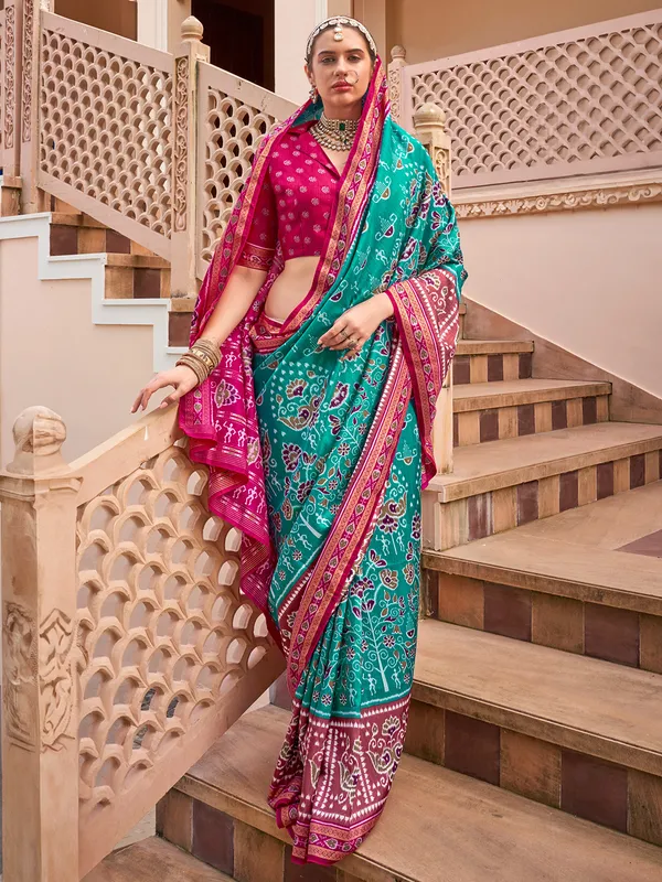 Sky blue silk wedding saree for women