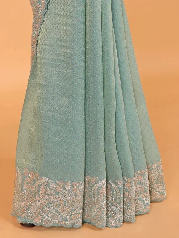 Sky blue soft silk saree for women