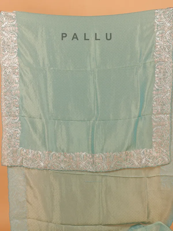 Sky blue soft silk saree for women