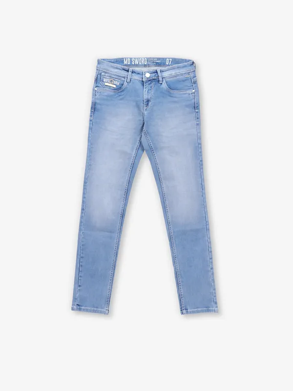 Sky blue washed denim jeans from MD SWORD