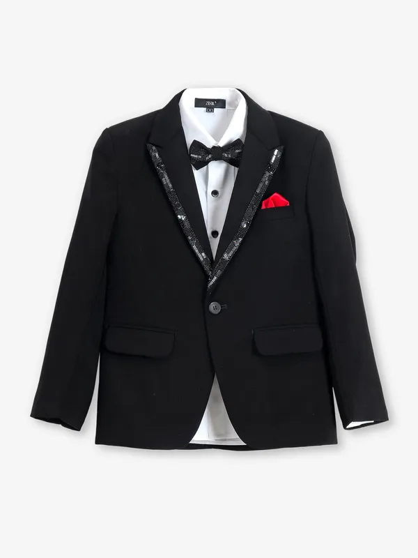 Smashing black terry rayon coat suit