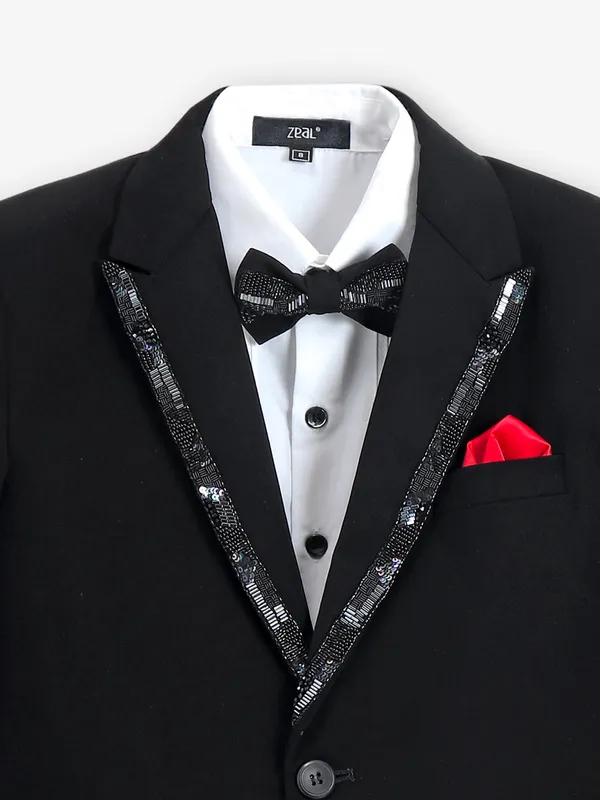 Smashing black terry rayon coat suit