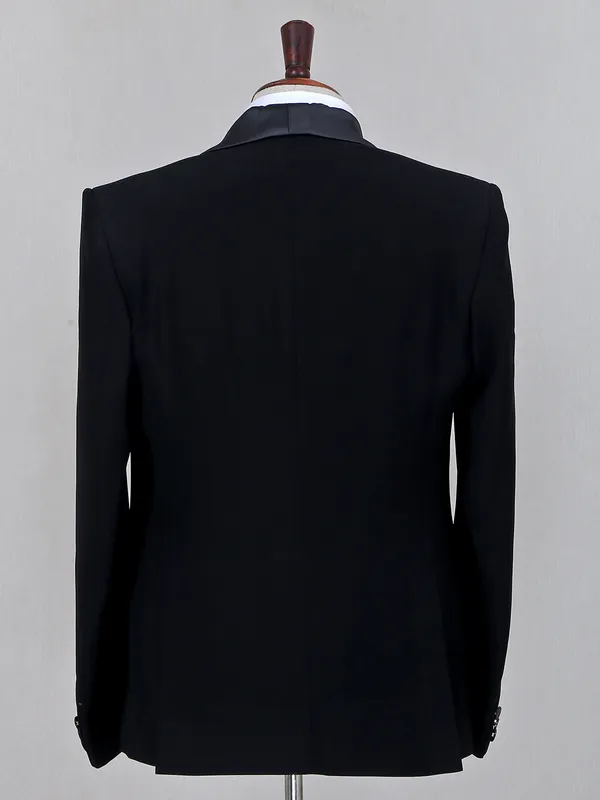 Solid black terry rayon party special coat suit