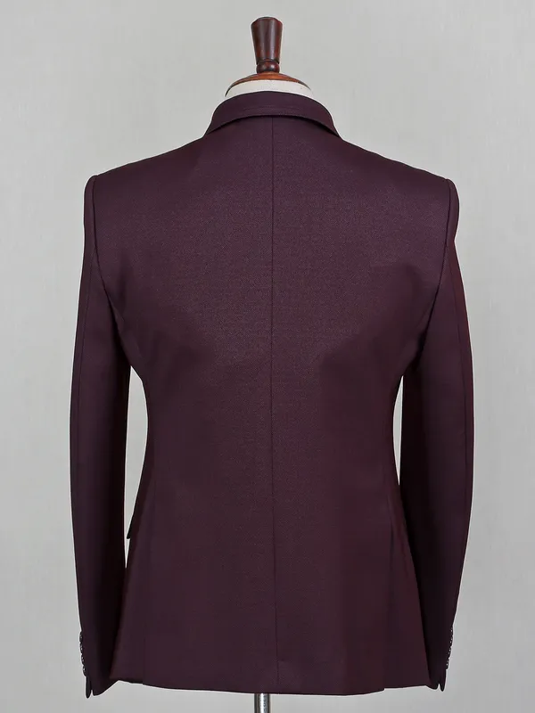 Solid brown terry rayon blazer for mens