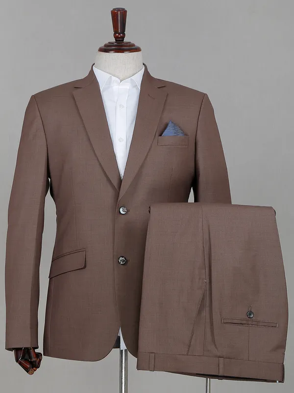Solid light brown terry rayon coat suit