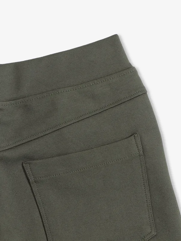 Solid military green jeggings