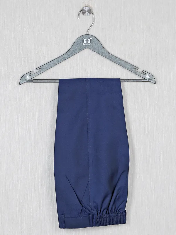 Solid navy reception wear terry rayon coat suit
