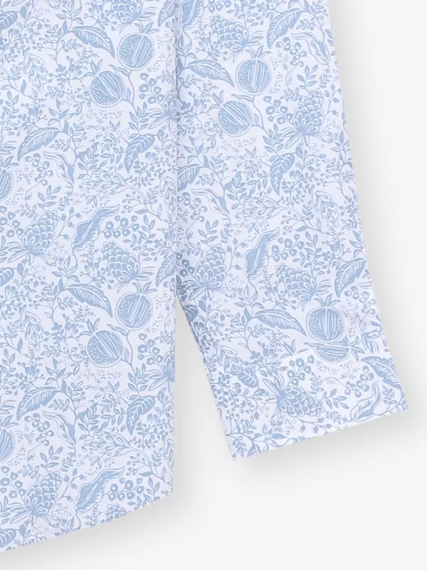ALLEN SOLLY soothing sky blue floral design casual shirt