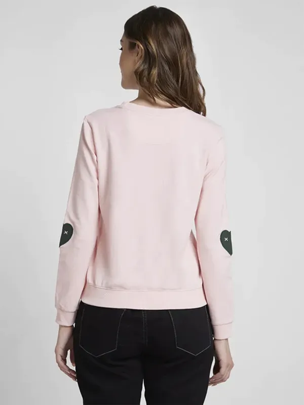 Spykar baby pink cotton sweatshirt