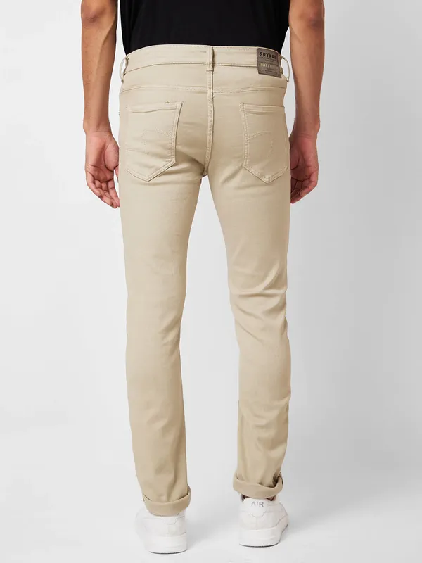 SPYKAR beige solid denim jeans