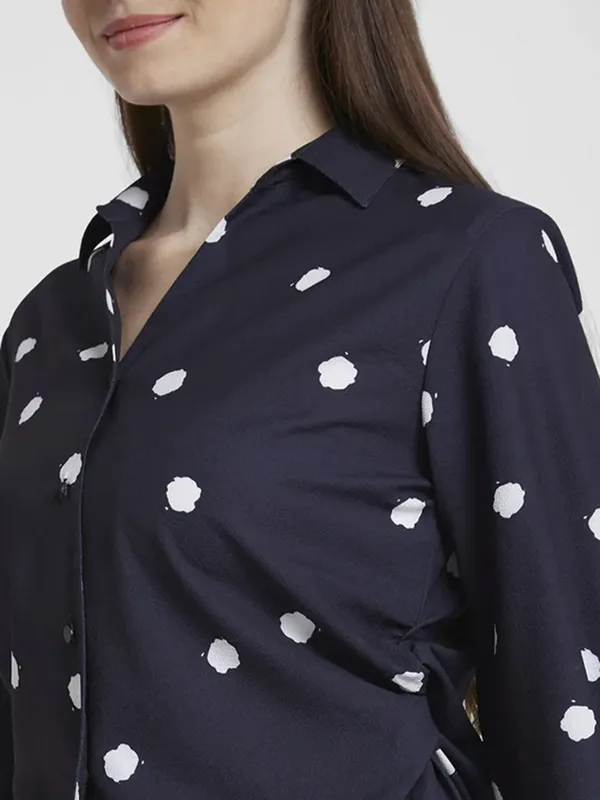 Spykar black cotton printed shirt
