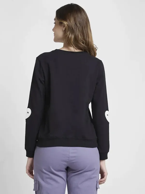 Spykar black printed sweatshirt