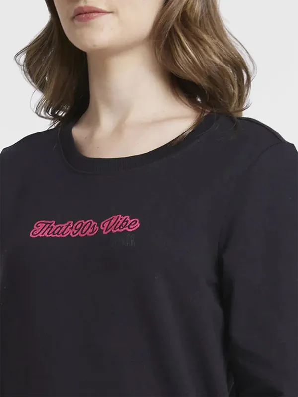 Spykar black printed sweatshirt