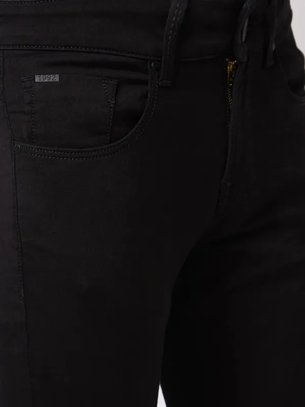 SPYKAR black skinny fit solid jeans