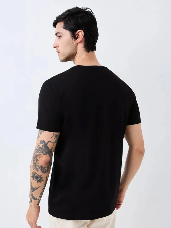 SPYKAR black slim fit t-shirt for men